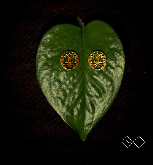 Lotus In Circle Stud